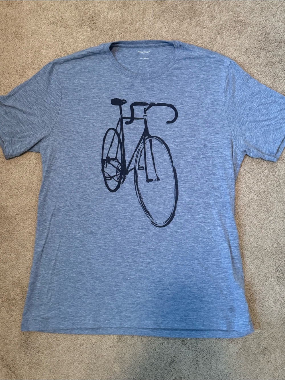 Banana Republic Men's Blue Knit Bicycle Graphic T-Shirt Size L